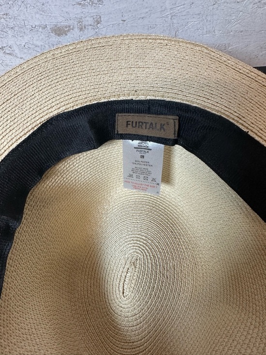 Furtalk Classic Straw Fedora sun Hat with Black Band - Picture 5 of 7